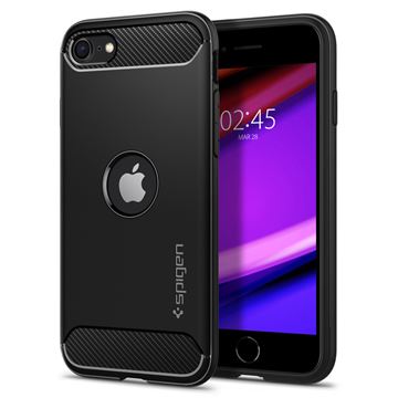 Spigen Rugged Armor, black - iPhone SE (2022/2020)