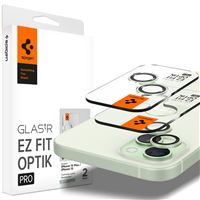 Spigen Glass tR EZ Fit Optik Pro 2 Pack, green - iPhone 15/15 Plus/14/14 Plus