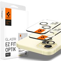 Spigen Glass tR EZ Fit Optik Pro 2 Pack, yellow - iPhone 15/15 Plus/14/14 Plus